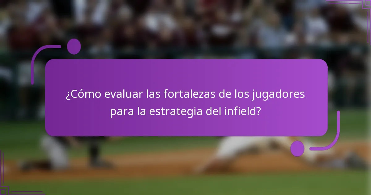¿Cómo evaluar las fortalezas de los jugadores para la estrategia del infield?