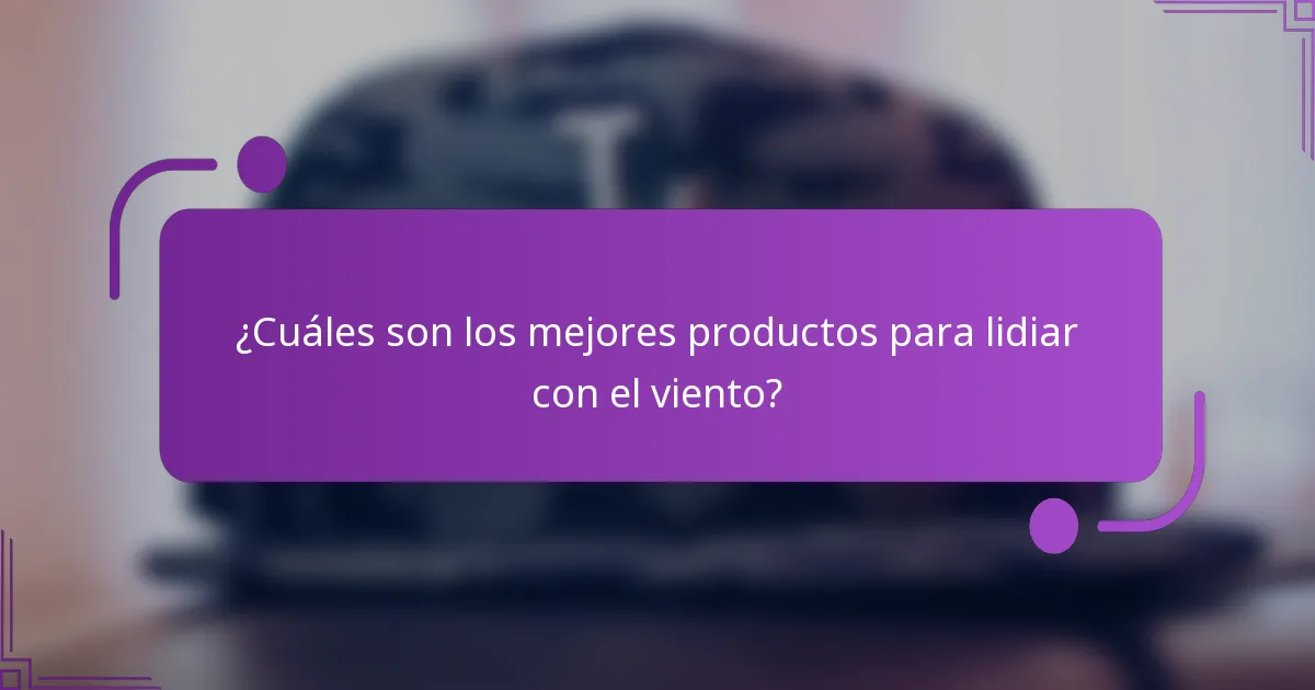 ¿Cuáles son los mejores productos para lidiar con el viento?