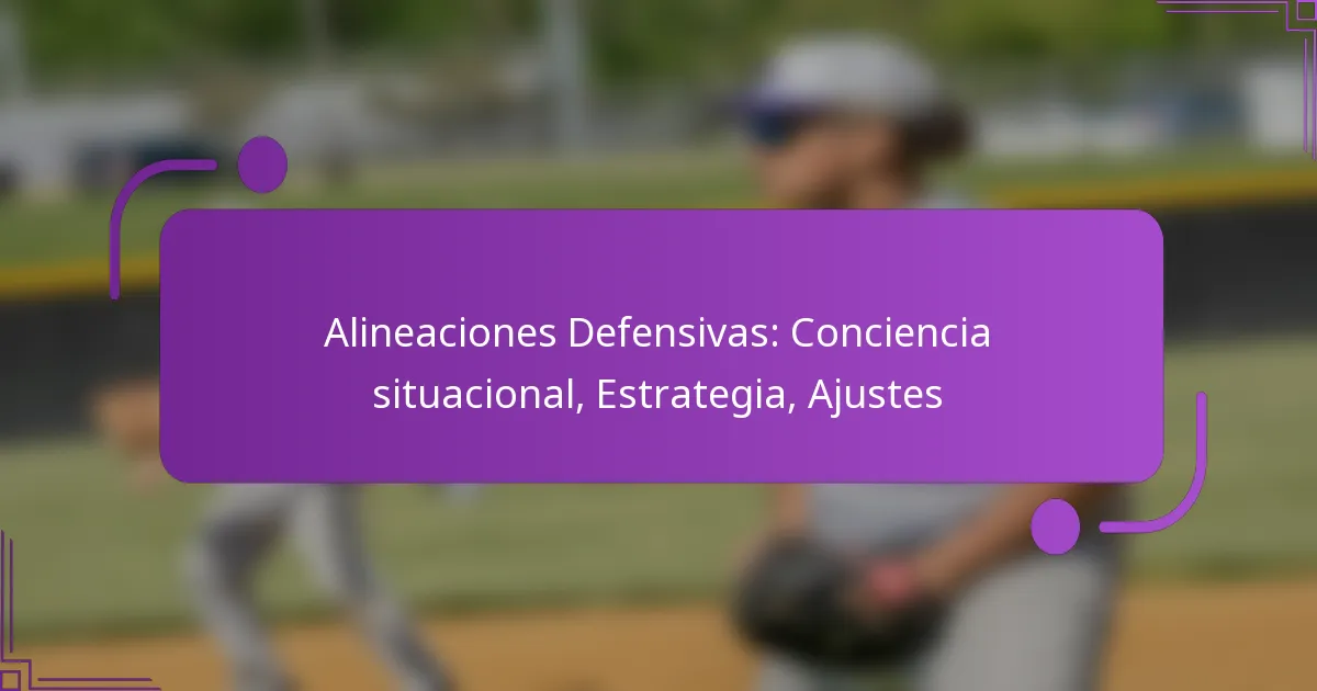 Alineaciones Defensivas: Conciencia situacional, Estrategia, Ajustes