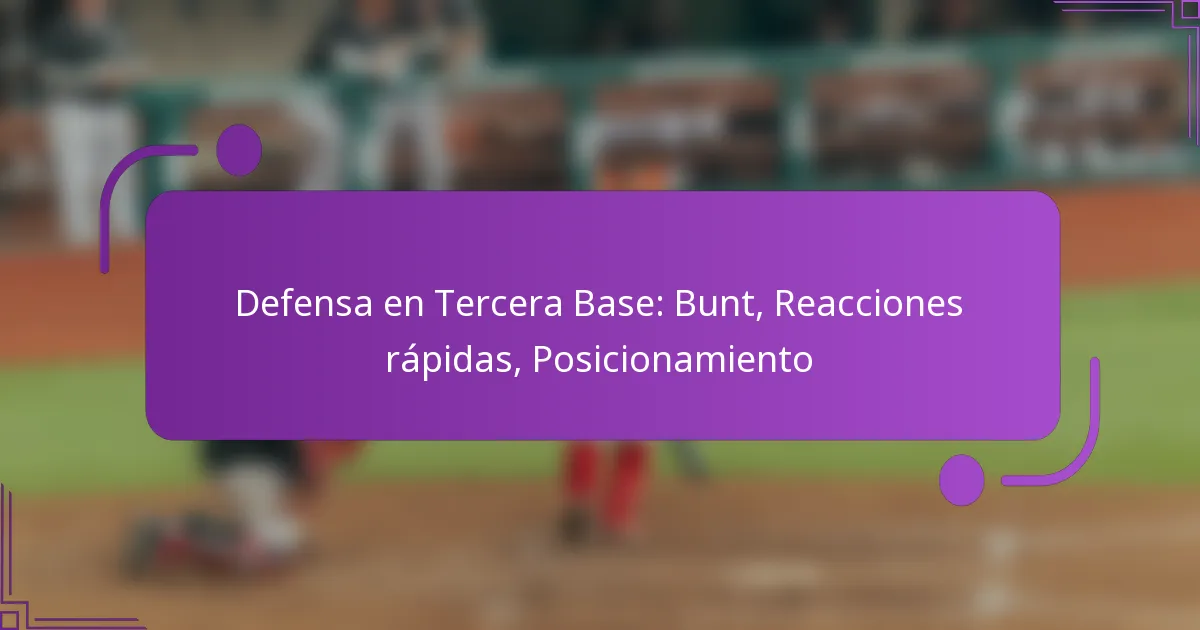Defensa en Tercera Base: Bunt, Reacciones rápidas, Posicionamiento