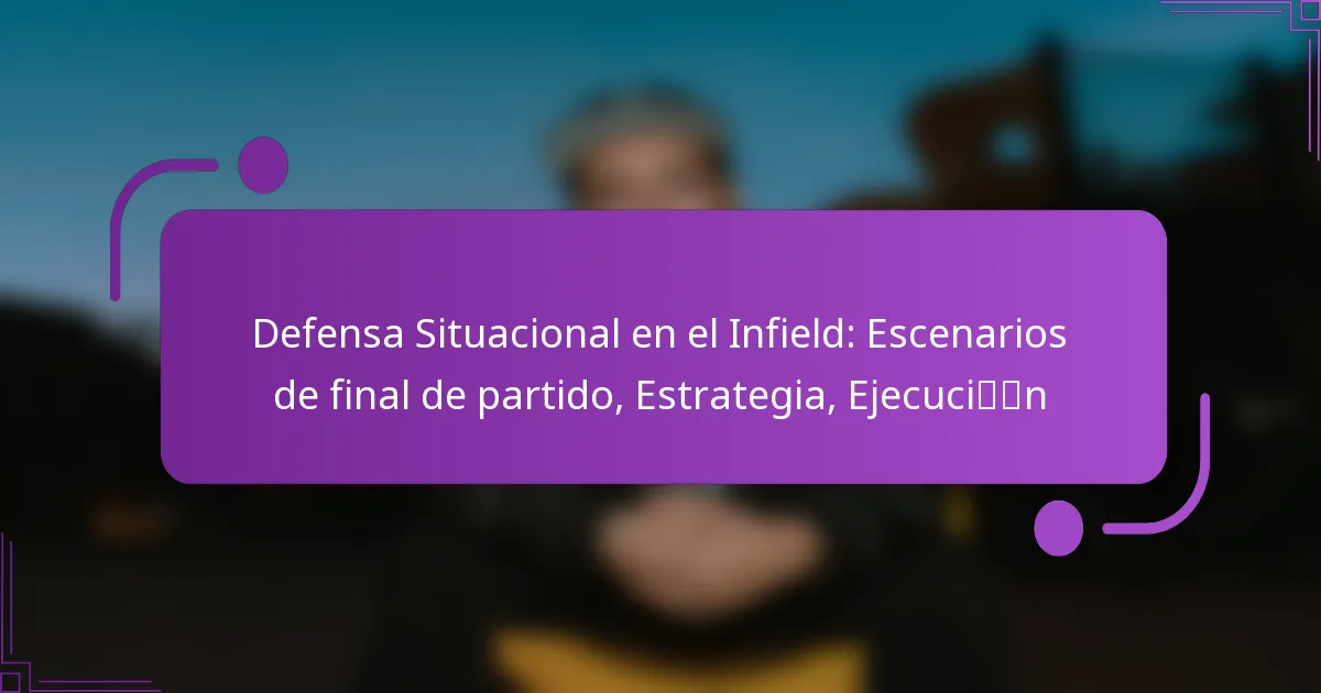 Defensa Situacional en el Infield: Escenarios de final de partido, Estrategia, Ejecución