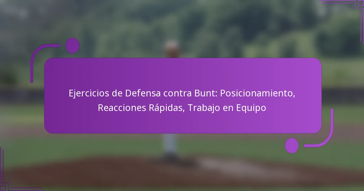 Ejercicios de Defensa contra Bunt: Posicionamiento, Reacciones Rápidas, Trabajo en Equipo