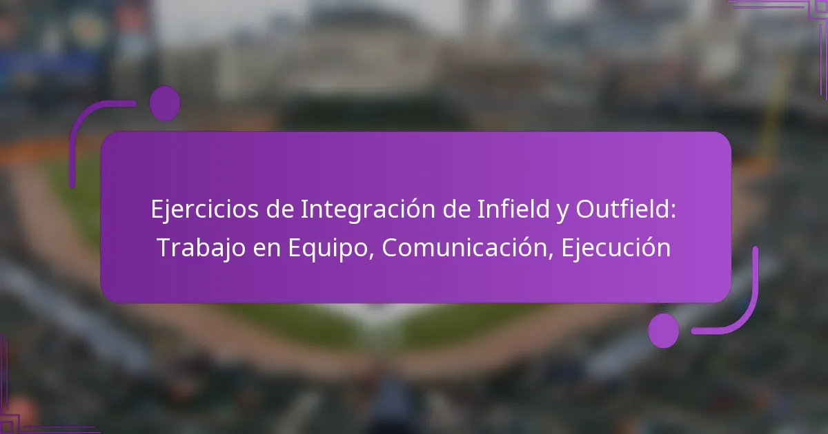 Ejercicios de Integración de Infield y Outfield: Trabajo en Equipo, Comunicación, Ejecución