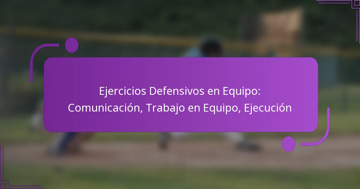 Ejercicios Defensivos en Equipo: Comunicación, Trabajo en Equipo, Ejecución
