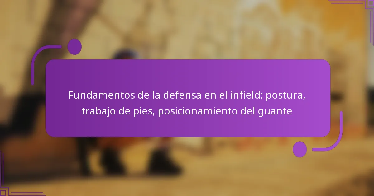 Fundamentos de la defensa en el infield: postura, trabajo de pies, posicionamiento del guante