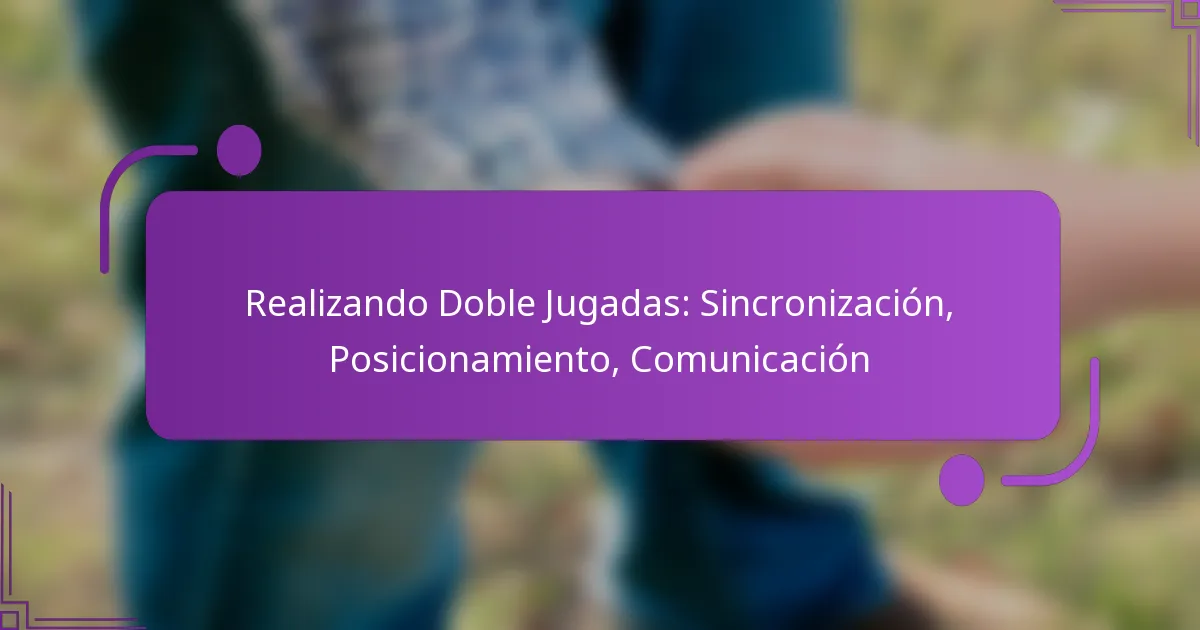 Realizando Doble Jugadas: Sincronización, Posicionamiento, Comunicación