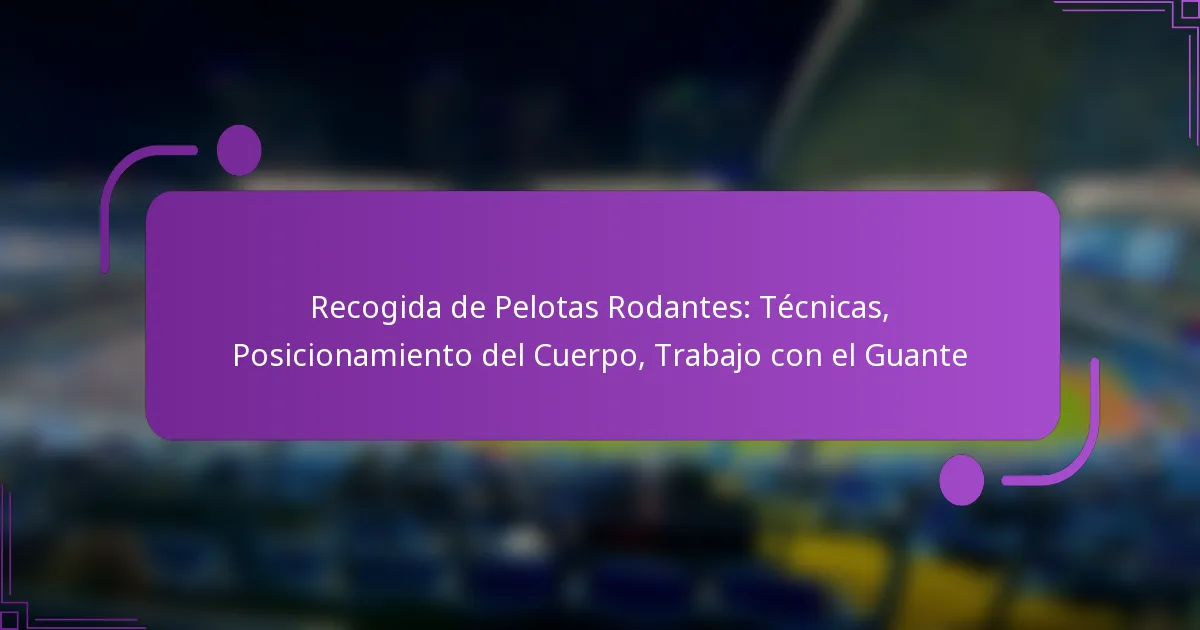 Recogida de Pelotas Rodantes: Técnicas, Posicionamiento del Cuerpo, Trabajo con el Guante