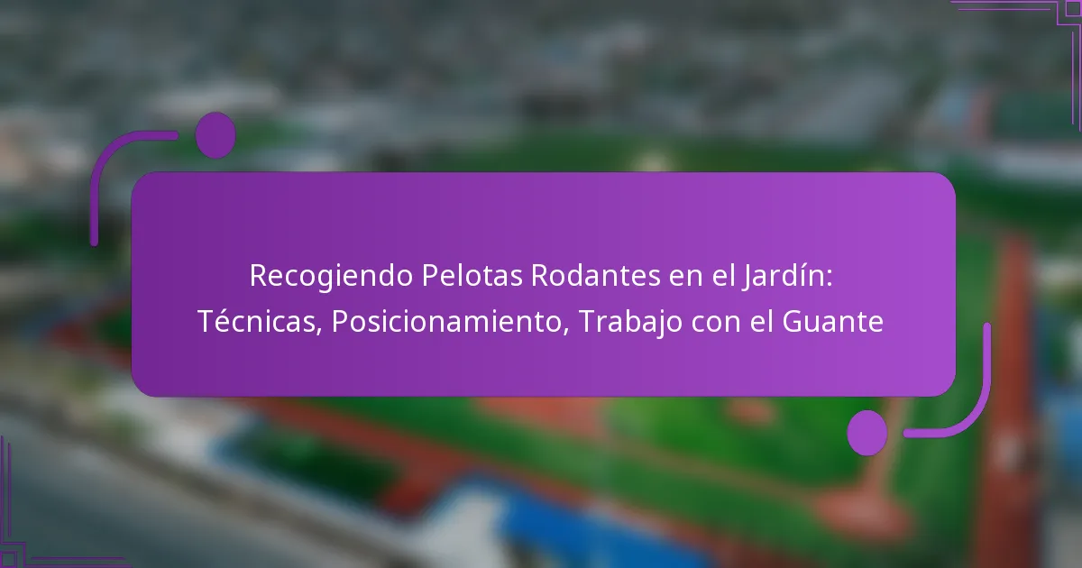 Recogiendo Pelotas Rodantes en el Jardín: Técnicas, Posicionamiento, Trabajo con el Guante