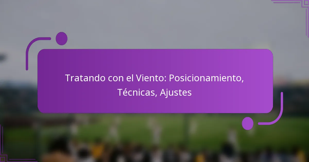 Tratando con el Viento: Posicionamiento, Técnicas, Ajustes